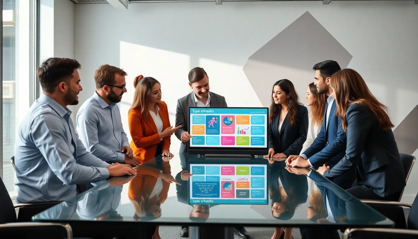diverse professionals discussing habits in a modern office setting.